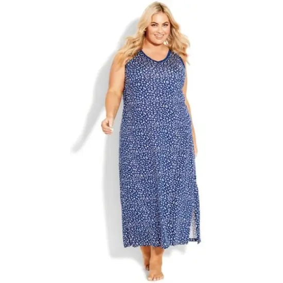 Women's Plus Size Summer Love Sleep Maxi Dress - leopard | AVENUE image {3}