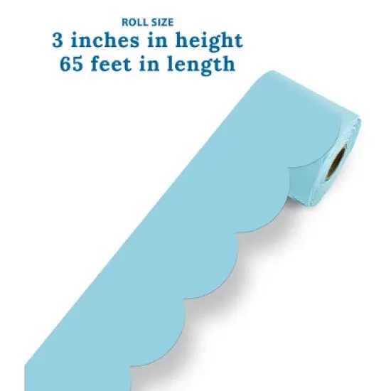 Carson Dellosa Education 65' Sky Blue Rolled Scalloped Bulletin Board Borders (1 roll) image {2}