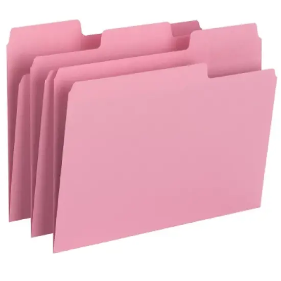 Smead SuperTab File Folder, Oversized 1/3-Cut Tab, Letter Size, Dark Pink, 12 per Pack (11819) image {2}