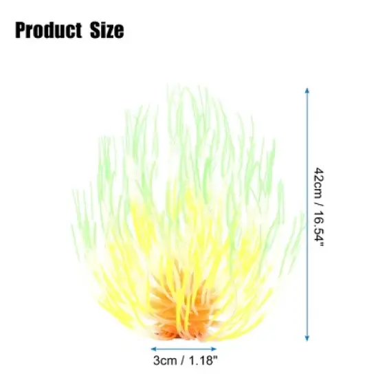 Unique Bargains Silicone Simulation Coral Fireworks Flower Fish Tank Aquarium Decoration 1.18"x16.54" 1 Pc image {3}
