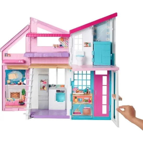 Barbie Malibu House Dollhouse Playset with 25+ Furniture and Accessories (6 Rooms), image {2}