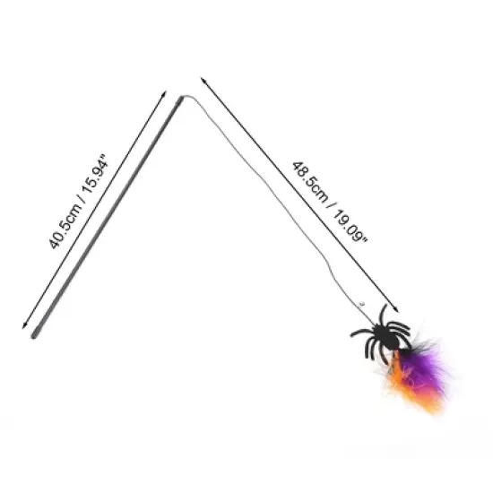 Unique Bargains Convenient Spider Pattern Cat Playing Rod Orange Purple 1 Pc image {1}