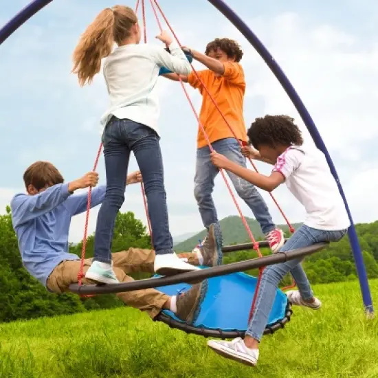 HearthSong Large Vortex Spinning Ring Swing for Multiple Kids image {8}