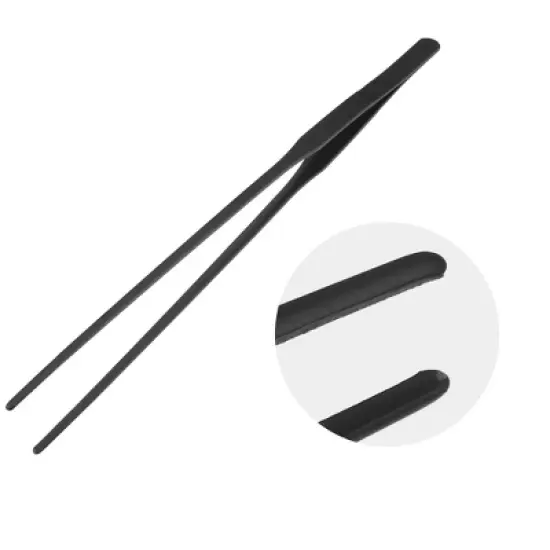 Unique Bargains Aquarium Tweezers Stainless Steel Tweezers for Plants Pets Black 1 Pcs image {2}