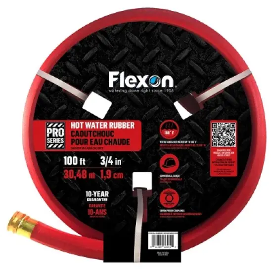 Flexon 3/4" Heavy Duty Hot Water Premium Rubber Garden Hoses image {3}
