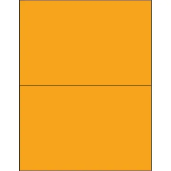 Box Partners Rectangle Laser Labels 8 1/2" x 5 1/2" Fluorescent Orange 200/Case LL184OR image {1}
