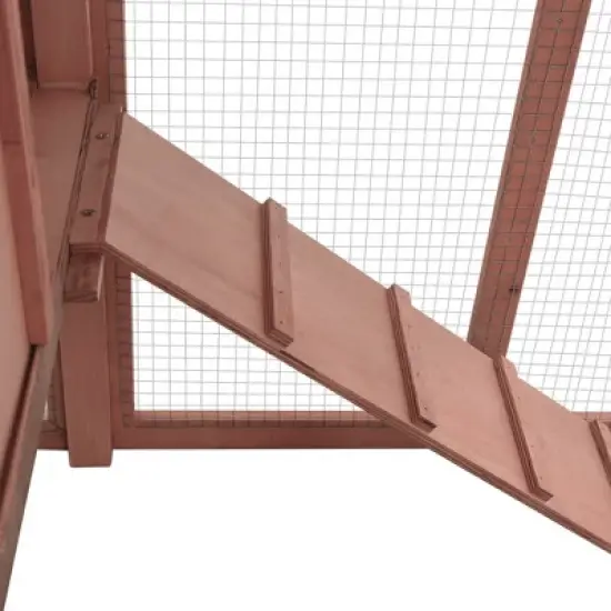 vidaXL Chicken Coop with Nest Box Red and White Solid Fir Wood image {5}