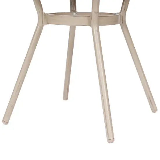 Flash Furniture Marseille Indoor/Outdoor Commercial Bistro 31.5" Table, Textilene, Glass Top, Bamboo Print Aluminum Frame image {6}