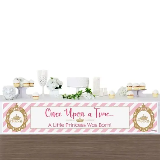 Big Dot of Happiness Little Princess Crown - Pink and Gold Princess Baby Shower Decorations Party Banner image {2}