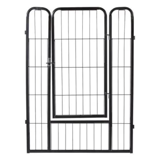JOMEED Indoor and Outdoor Metal 16-Panel, 31" High Collapsible Dog Pet Playpen Kennel with Integrated Lockable Entry and Exit Door, Black image {2}