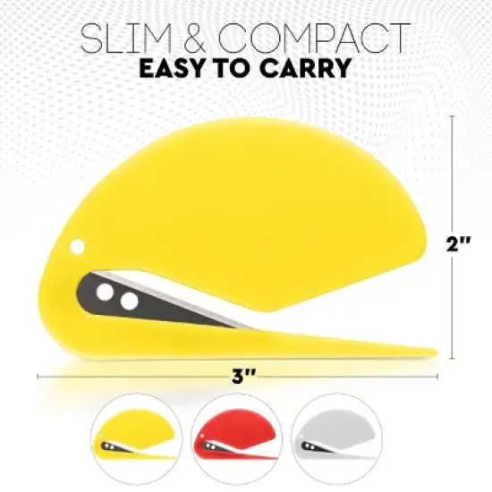 3" Letter Envelope Opener Envelope Slitter Set, Efficient Envelope Opener Slitter, Mail Opener Blade 3 Pcs in Red, Yellow, and White - by Rampro image {6}