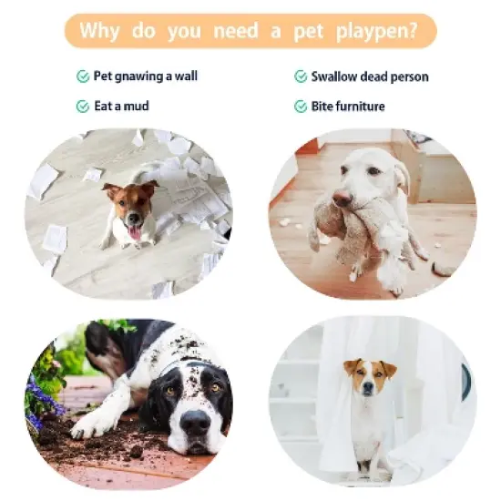 FDW 36/42/48 Inch Dog Crate Heavy Duty Dog Kennel Indoor Outdoor Metal Dog Cage with Removable Pan and Lockable Wheels Pet Playpen for Training image {4}