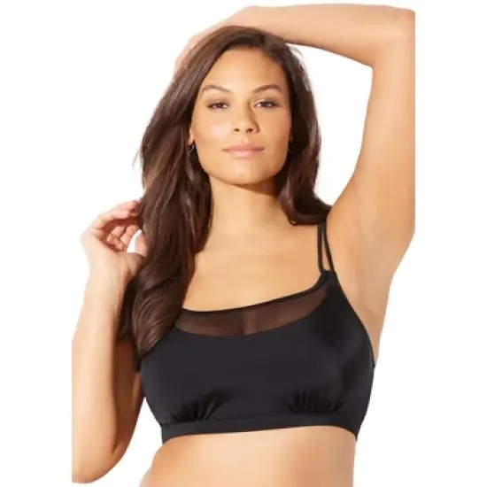 Swimsuits for All Women&rsquo;s Plus Size Loop Strap Mesh Bikini Top image {3}