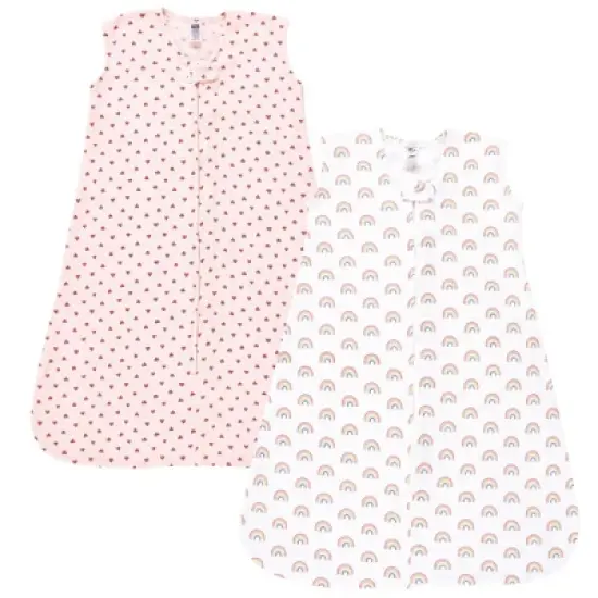 Hudson Baby Infant Girl Thermal Sleeveless Sleeping Bag 2pk, Creative Rainbows image {4}