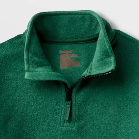 Boys' Adaptive Fleece Mock Neck Top - Cat & Jack&trade; Forest Green image {2}