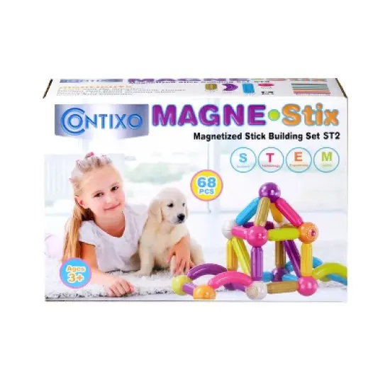 Contixo ST2 -Kids Toy Magnetic Stix Stick -68 PCS 3D Building Blocks STEM Construction image {1}