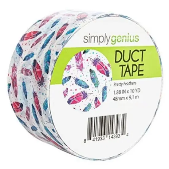 Bright Creations Simply Genius 1 Pack Duct Tapes for Art & Craft, Heavy Duty, Colored Duct Tape, Pretty Feathers image {6}