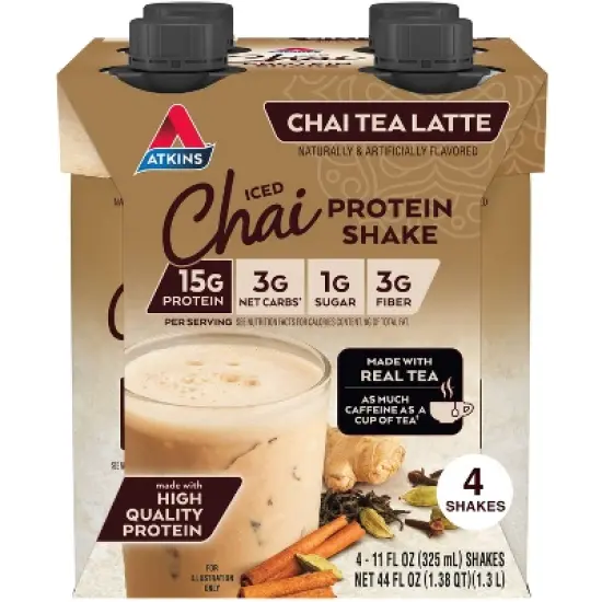 Atkins Chai Tea Latte Protein Shake - 4ct/44 fl oz image {7}
