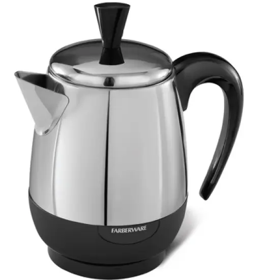 Farberware Electric Coffee Percolator, FCP240, Stainless Steel Basket, Automatic Keep Warm, No-Drip Spout, 4 Cup image {7}