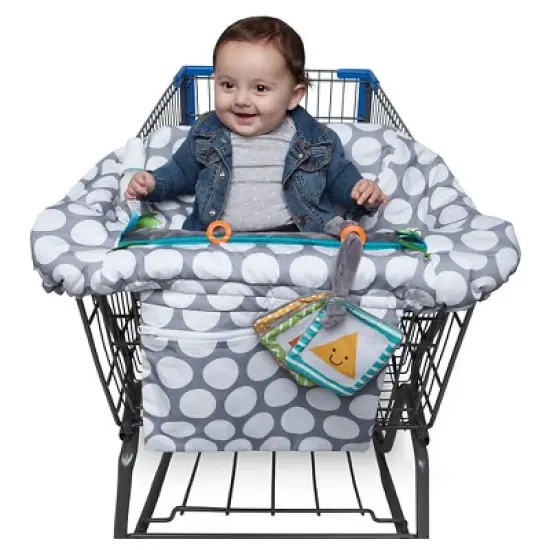 Boppy Preferred Shopping Cart and Restaurant High Chair Cover - Gray Jumbo Dots image {16}