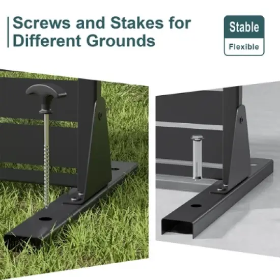 PexFix 72"x47"Indoor Outdoor Black Galvanized Panel Screen Louvered image {9}