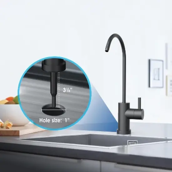 Waterdrop 10UB-B Under Sink Water Filter, Black Faucet image {3}