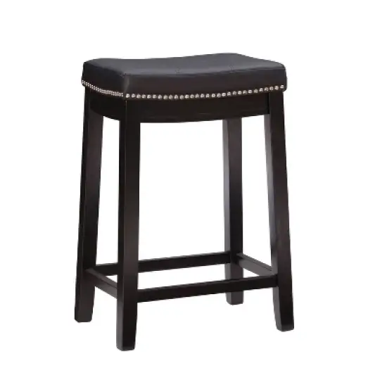 Claridge Leather Saddle Counter Height Barstool - Linon image {12}