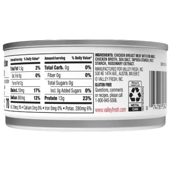 Valley Fresh White & Dark Chicken in Water - 10oz image {3}