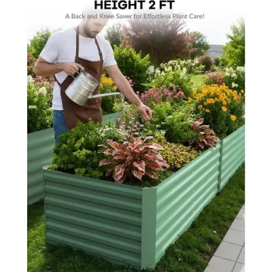 Rectangular Raised Garden Bed (2-Pack) &uml;C Double Your Gardening Potential with Ergonomic Steel Planters image {3}