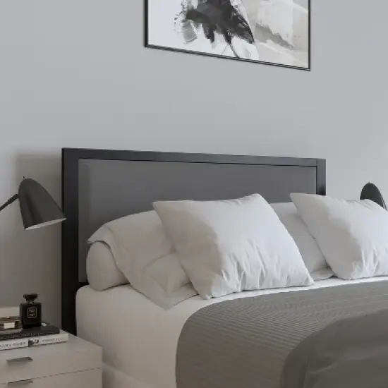 Merrick Lane Headboard Upholstered Headboard With Metal Frame and Adjustable Rail Slots image {1}