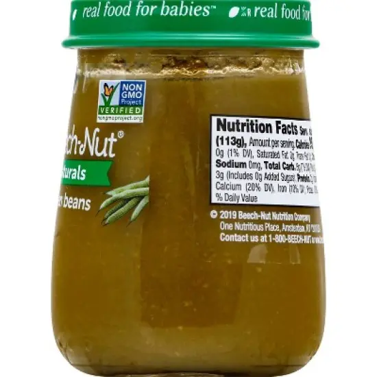 Beech-Nut Non-GMO Naturals Green Beans Baby Food Jar - 4oz image {10}