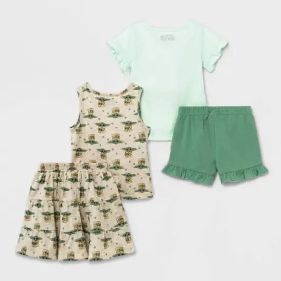 Toddler Girls' 4pc Star Wars Top and Bottom Set - Beige image {1}