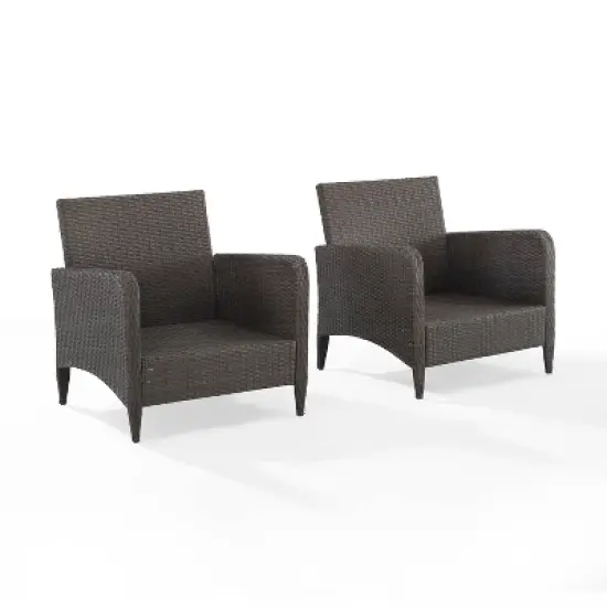 Kiawah 2pk Wicker Patio Chair - Sand - Crosley image {8}