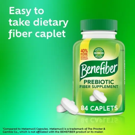 Benefiber Prebiotic Fiber Supplement Caplets - 84ct image {5}