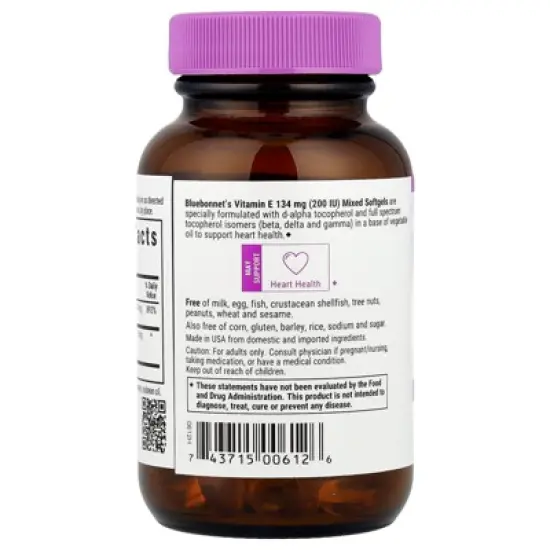 Bluebonnet Nutrition Vitamin E, 100 Softgels image {2}