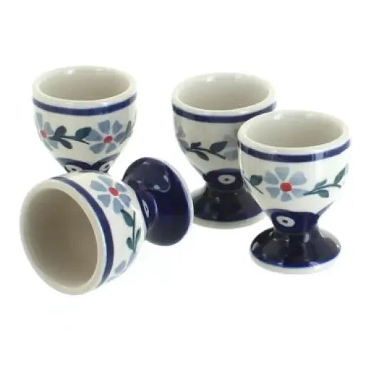 Blue Rose Polish Pottery J050-4 Manufaktura Egg Cup Set image {2}