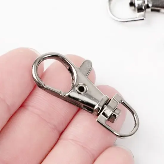 Unique Bargains Key Ring Chain Metal Lobster Swivel Clasp Silver Tone 1.4" x 0.6" x 0.28" 20Pcs image {5}