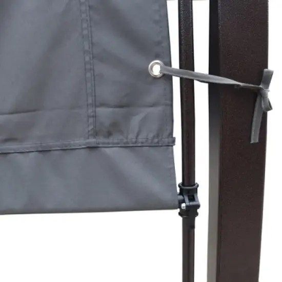 DOMETOUR Universal Canopy Cover Replacement for 12x9 Ft Curved Outdoor Pergola Structure-Grey image {4}