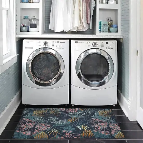 Melling Washable Outdoor Rug Navy/Gold - Linon image {8}