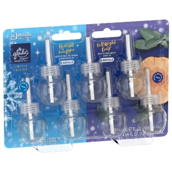 Glade PlugIns Scented Oil Air Freshener - Fall Night Long & Starlight & Snowflakes - 4.69oz/7pk image {9}