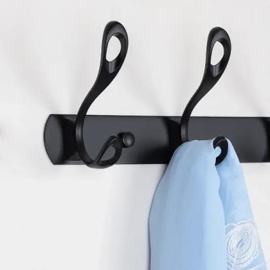 Unique Bargains Household Wall Mounted Stainless Steel Coat Rack Hook Rail for Coat Hat Towel Mudroom Bathroom image {3}