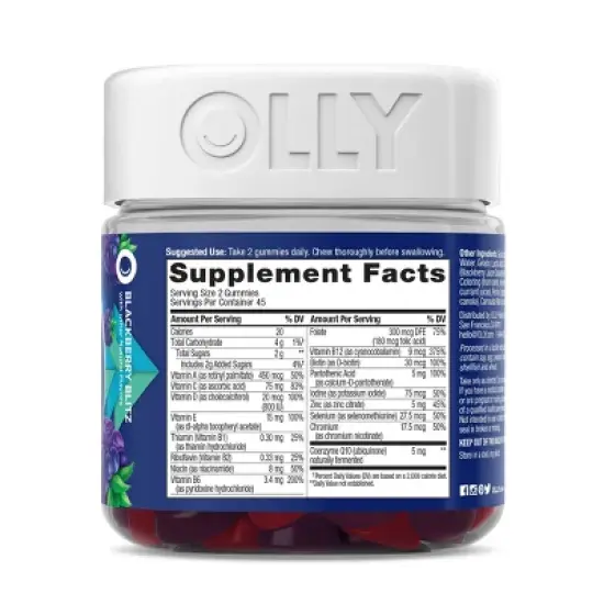 OLLY Men's Multivitamin Gummy - Blackberry Blitz - 90ct image {2}