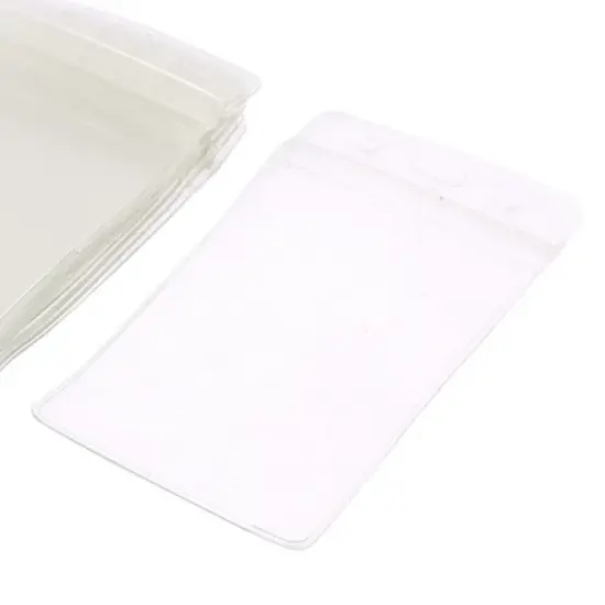 Unique Bargains Soft Plastic Resealable Vertical ID Card Badge Holders 12 Pcs image {3}