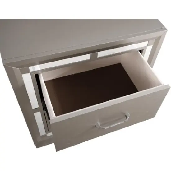 Passion Furniture Alana 2-Drawer Silver Champagne Nightstand (28 in. H x 17 in. W x 25 in. D) image {2}