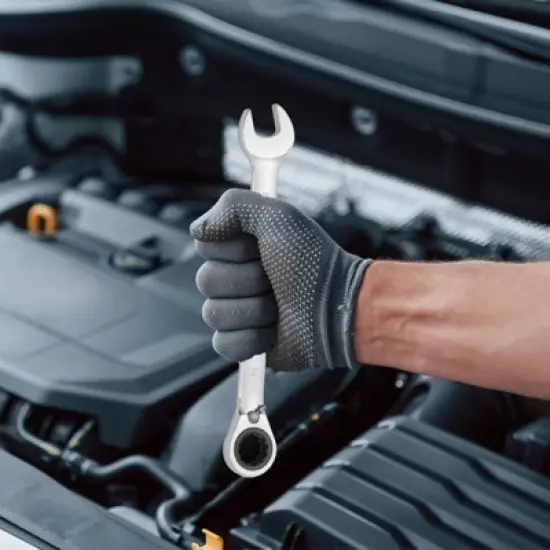 Reversible Ratcheting Wrench Set with Roll Pouch - Combination Metric Sizes for Professional Mechanics image {3}