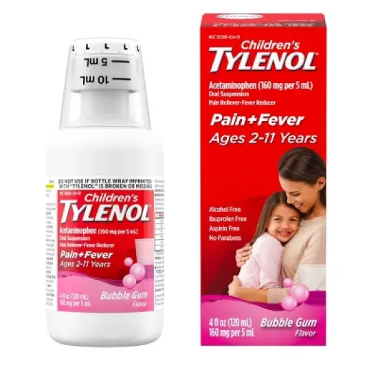 Children's Tylenol Pain + Fever Relief Liquid - Acetaminophen - Bubble Gum - 4 fl oz image {8}
