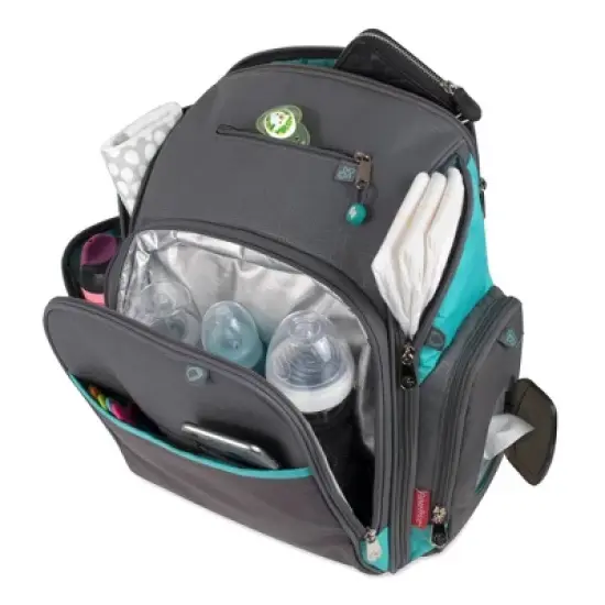 Fisher-Price Kaden Backpack Diaper Bag - Aqua/Gray image {3}