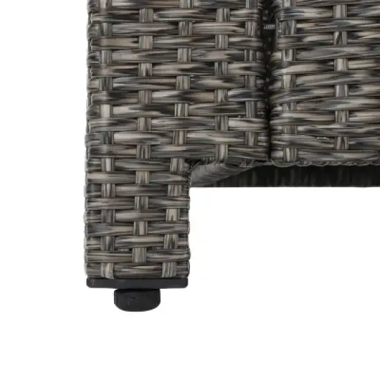 Christopher Knight Home Overton Outdoor Wicker 5 Piece Club Chair and Fire Pit Set with Cushions image {11}