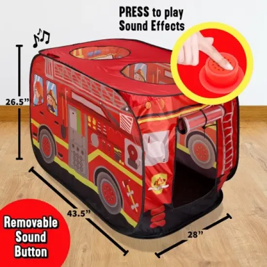 Playbees Pretend Pop-Up Tent Musical Firetruck Adventure image {3}