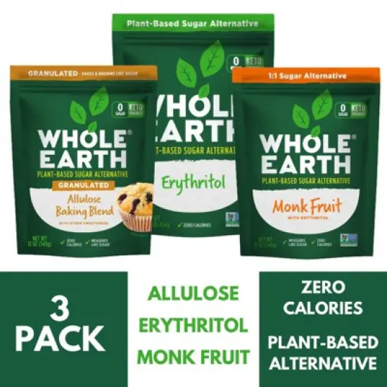 Whole Earth Allulose Erythritol & Monk Fruit Sweetener Variety Pack -  36oz image {6}